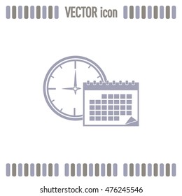 Vector illustration of calendar with clock 