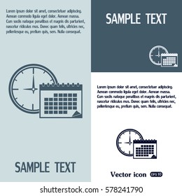 Vector illustration of calendar with clock 