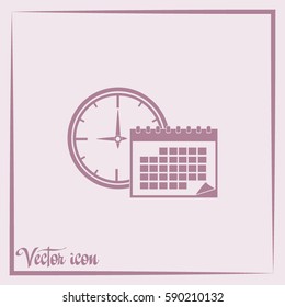 Vector illustration of calendar with clock 