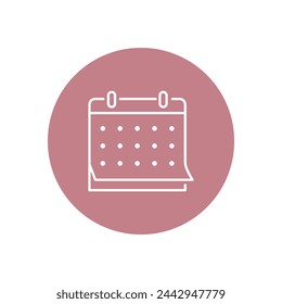 Vector illustration. Calendar color icon. Icon on isolated on white background. Perfect for your creative idea.