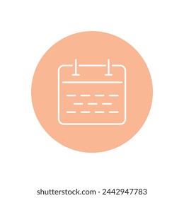 Vector illustration. Calendar color icon. Icon on isolated on white background. Perfect for your creative idea.