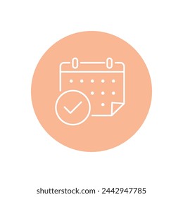 Vector illustration. Calendar color icon. Icon on isolated on white background. Perfect for your creative idea.