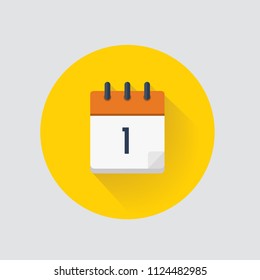 Vector illustration. Calendar day 1. Calendar icon.