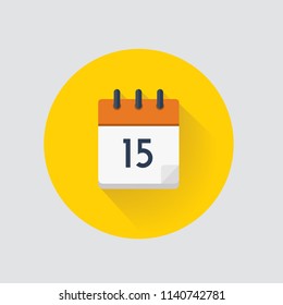 Vector illustration. Calendar day 15. Calendar icon.