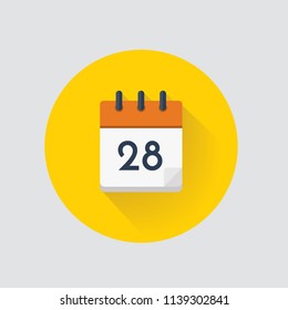 Vector illustration. Calendar day 28. Calendar icon.