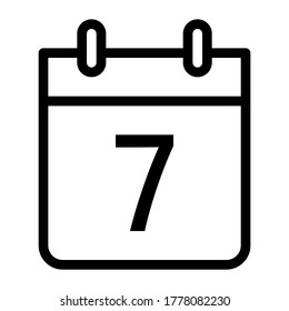 ilustración vectorial de un calendario con el día 7