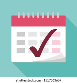 Vector illustration. Calendar. Flat date. Planning. Time management.