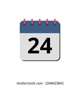 Vector illustration of calendar flat icon marking day 24.