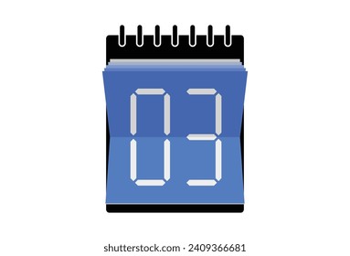 Vector illustration of calendar vector flat icon of a specific day of the month. day 3.