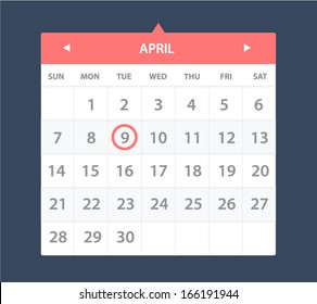 Vector illustration of calendar in flat style