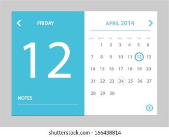 Vector illustration of calendar in flat style