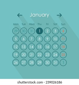 Vector illustration of calendar in flat style