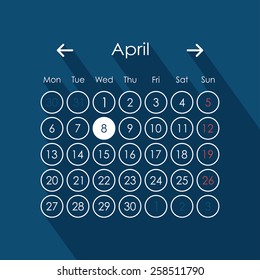 Vector illustration of calendar in flat style