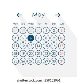 Vector illustration of calendar in flat style