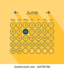 Vector illustration of calendar in flat style 