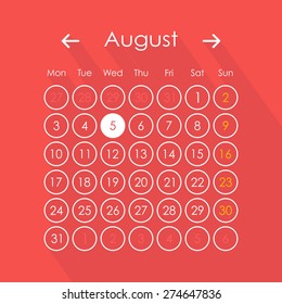 Vector illustration of calendar in flat style 