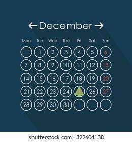 Vector illustration of calendar in flat style 