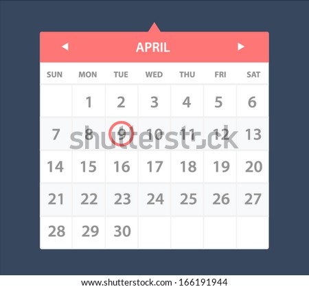 Vector illustration of calendar in flat style