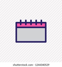 Vector illustration of calendar icon colored line. Beautiful lifestyle element also can be used as date icon element.