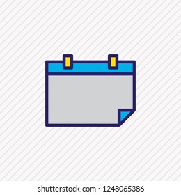 Vector illustration of calendar icon colored line. Beautiful education element also can be used as date icon element.