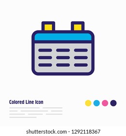 Vector illustration of calendar icon colored line. Beautiful community element also can be used as date icon element.
