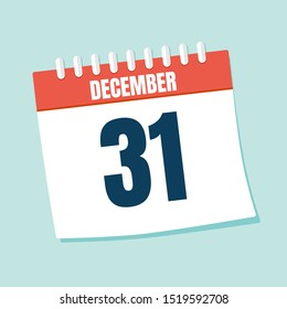 Vector illustration. Calendar icon. Calendar Date - Desember 31. Planning. Time management.