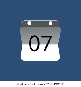 Vector illustration of calendar icon, day 07.