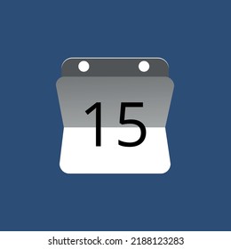 Vector illustration of calendar icon, day 15.