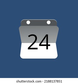 Vector illustration of calendar icon, day 24.