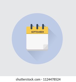 Vector illustration. calendar icon flat August month.
