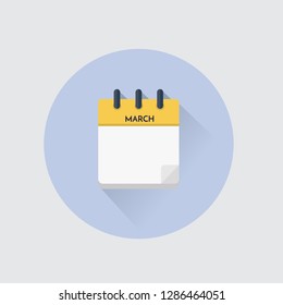 Vector illustration. calendar icon flat March month.