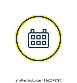 Vector illustration of calendar icon line. Beautiful music element also can be used as date icon element.