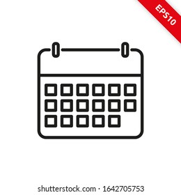 Vector illustration of calendar icon line symbol. eps10