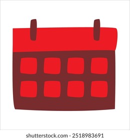 vector illustration of a calendar icon with a red background
