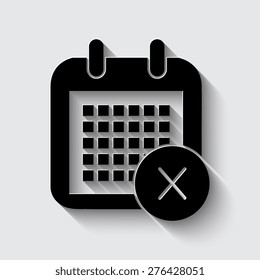 Vector illustration calendar icon with shadow on a grey background