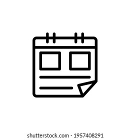 vector illustration of calendar icon. simple calendar icon with line design style