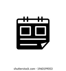 vector illustration of calendar icon. simple calendar icon with glyph design style