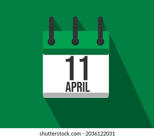 Vektorgrafik des Kalenderbildes. Einfache Kalender vom 11. April 11. März.