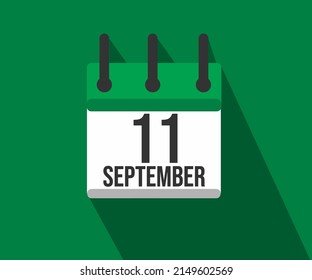 Vektorgrafik des Kalenderbildes. Einfaches Kalenderdatum: 11. September. Monat der Organspende.