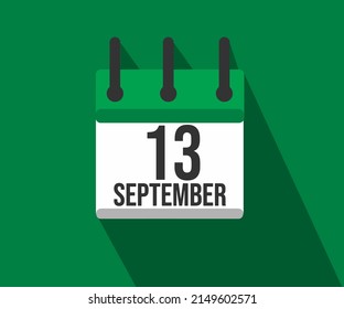 Vector illustration of calendar icon. Simple calendar dated September 13. month of organ donation.