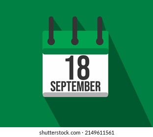 Vector illustration of calendar icon. Simple calendar dated September 18. month of organ donation.