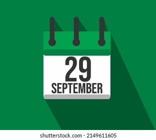 Vector illustration of calendar icon. Simple calendar dated September 29. month of organ donation.