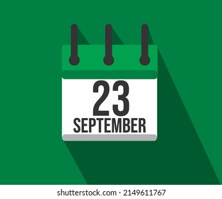 Vector illustration of calendar icon. Simple calendar dated September 23. month of organ donation.