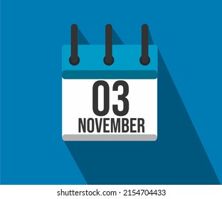 Icono vectorial de calendario. Calendario simple fechado en noviembre de 2003. mes de la lucha contra el cáncer de próstata y la diabetes.