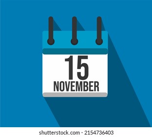 Icono vectorial de calendario. Calendario simple fechado el 15 de noviembre. mes de la lucha contra el cáncer de próstata y la diabetes.