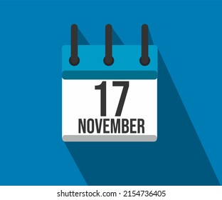 Icono vectorial de calendario. Calendario simple fechado el 17 de noviembre. mes de la lucha contra el cáncer de próstata y la diabetes.