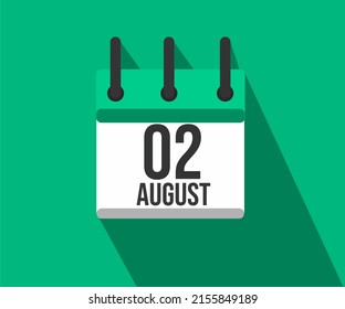 Icono vectorial de calendario. Calendario simple fechado el 2 de agosto. Lucha Contra El Mes Del Linfoma.