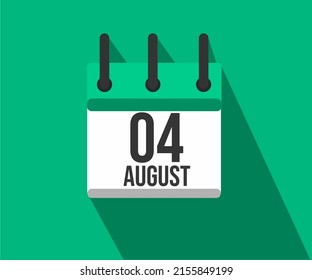 Icono vectorial de calendario. Calendario simple fechado el 4 de agosto. Lucha Contra El Mes Del Linfoma.