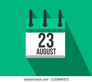 Vector illustration of calendar icon. Simple calendar dated August 23. Fight Against Lymphoma Month.