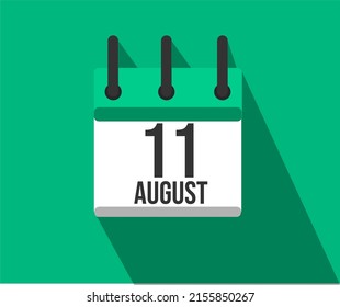 Vector illustration of calendar icon. Simple calendar dated August 11. Fight Against Lymphoma Month.